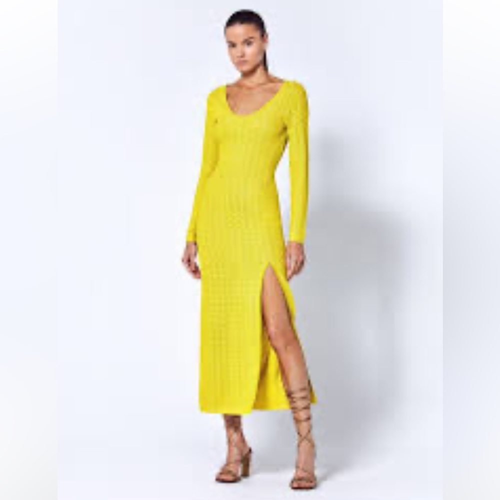 Alexis Juliane Gold Shimmer Knit Maxi Dress NWT Medium